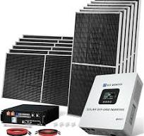 ECO-WORTHY Kit Completo de Sistema Solar Fuera de la Red de 5KW 12PCS  Paneles Solares Mono de 195W (2340W) + 1 * Inversor Fuera de la Red de 48V  5KW + ...