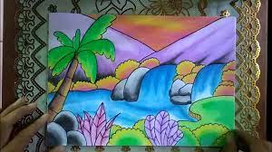 Gelap terang bisa diterapkan dengan menggunakan warna tua (gelap) dan warna muda (terang). Cara Menggambar Pemandangan Mudah Menggunakan Crayon Dengan Teknik Dusel Youtube