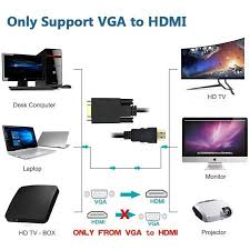 This computer also allows two monitors to be run simultaneously. Vga To Hdmi Adapter Szycd Vga Male To Hdmi Female Cable Converter Adapter With 1080p Hd