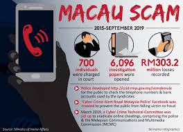 Untuk makluman, kini pengguna boleh semak status scammer secara dalam talian (online) menerusi laman web ccid www.ccid.rmp.gov.my/semakmule. Bernama Macau Scam