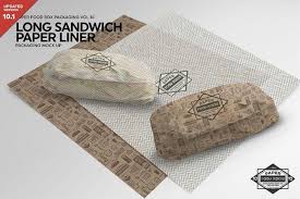 Long Sandwich Paper Liner Mockup Paper Liner Sandwich Packaging Food Box Packaging