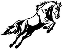 Black And White Mustang Logo Clipart Jumping Horse Black And White Picture Isolated On White Background Horse Tattoo Horse Silhouette Horse Jumping