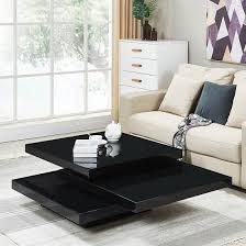 Cast an eclectic profile with this elongated oval coffee table. Triplo Gloss Square Rotating Coffee Table In Black Sale