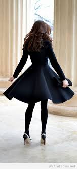 Black Dress And Black Opaque Tights Fashion Chic Outfits Dresses