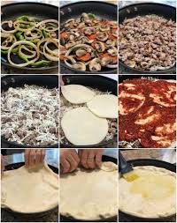 Pin By Jennifer Koleske Mcwilliams On Dinner Recipes Pork Ham And Sausage Deep Dish Pizza Recipe Skillet Pizza Upside Down Pizza