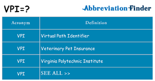 We cherish them as entertaining companions, and we love them deeply for the joy they bring to our lives. What Does Vpi Mean Vpi Definitions Abbreviation Finder