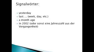Das simple past entspricht im deutschen dem präteritum. Das Simple Past Englisch Youtube