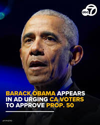 Barack Obama is entering the fight for U.S. House control by appearing in a  30-second ad urging California voters to approve a November ballot proposal  that could add as many as five