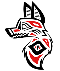 Native American Inspired Wolf Head Tattoo Red Blak Haida Art Native American Animals Native American Wolf