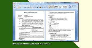 Rpp akidah akhlak kelas i. Rpp Akidah Akhlak K13 Kelas 8 Mts Terbaru Arsip Guru