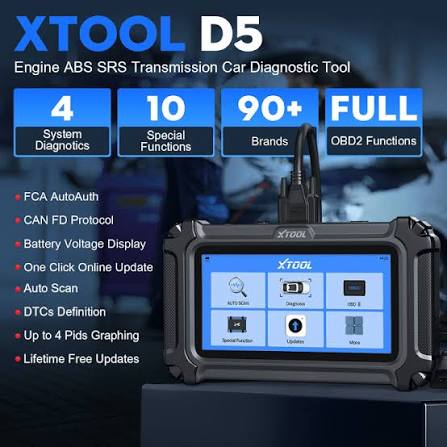 XTOOL D5 OBD2 Scanner Car Code Reader – Engine, ABS, SRS & Transmission Diagnostic Tool with 10 Reset Functions, ABS Bleed & EPB Service 8