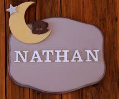 Wooden Personalised Name Plate Door Plaque Old Fashioned Old School Decoration Vintage Handmade Gray Little Bear Little Boxes Pot Holders Plaque