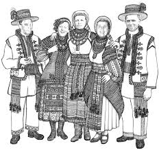 Drawing Of My Mother With Her Parents Paternal Baba And Godfather Wearing Traditional Costumes Of Serafyntsi Village An Ukrainian Art Ethnographic Costumes