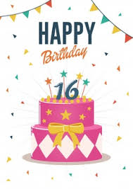 Sweet 16 cake topper sweet 16 birthday cake topper 16th birthday cake topper sweet 16 decorations for 16th birthday. Premium Vector Birthday Greeting And Invitation Card With Sweet 16 Birthday Cake Illustration