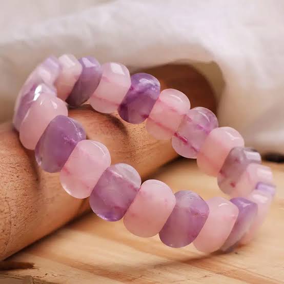 Crystal Bracelet | Buy Online Rose Quartz and Amethyst Oval ...