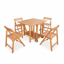 Outdoor garden camping picnic party wooden folding beer table set. Outsunny 5 Pcs Acacia Wood Dining Set Extendable Table With Wheels 4 Folding Chairs Compact Outdoor Indoor Garden Furniture Set Garden Furniture Accessories Garden Furniture Sets