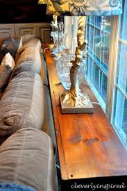 Diy Sofa Table Cleverlyinspired 11 Should Make 2 To Put Behind Sectional At Lake Diy Sofa Table Diy Sofa Home Living Room