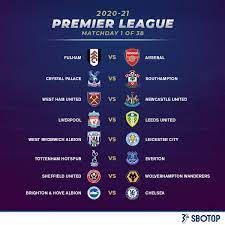 Here Are The Fixtures You Can Expect In The First Matchday Of The 2020 21 Premier League Season Premier League United Liverpool West Bromwich