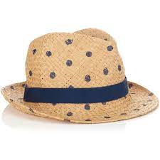 Jigsaw Polka Trilby Trilby Blue Straw Hat Designer Accessories Fashion