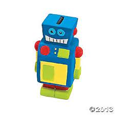 Diy Ceramic Robot Banks Fun Party Craft Favor Diy Ceramic Diy Party Crafts Robot Birthday Party