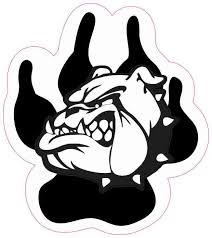 Black And White Bulldog Logo 4in X 4 5in Black And White Bulldog Paw Sticker White Bulldog Bulldog Mascot Bulldog