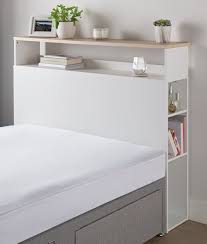 Elizabeth black velvet upholstered queen size bed with storage. Argos Home Double Storage Headboard White 149 Argos Headboard Storage White Headboard Headboard With Shelves