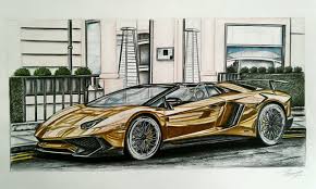 Gold aventador #aventador #lambo #liveupload #luxurylifestyle #luxe #luxury #gold #goldcrew #golddigger #goldcar #richlifestyle #rich… Gold Lamborghini Aventador Sv Roadster Drawing Took Alot Of Time On That One