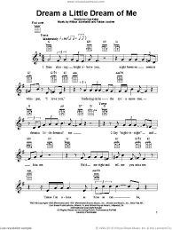 Papas Dream A Little Dream Of Me Sheet Music For Ukulele Pdf