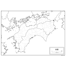 四国地方の白地図 白地図専門店 白地図 地図 画像 日本 白地図