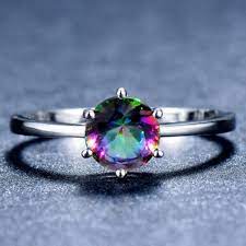 Mystic topaz ring white yellow gold plated sterling silver 3 ct rainbow topaz ring round cut gemstone jewelry. Jewelry 1k White Gold Mystic Topaz Ring Poshmark