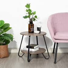 A table is a type of furniture comprising an open, flat surface supported by a base or legs. Furniture R Small Coffee Table Contemporary Round Side End Table With Storage Brown Walmart Canada