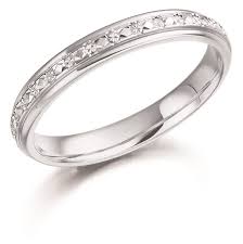 18ct White Gold Pattern Wedding Band 3 0mm Wedding Ring Designs Wedding Rings For Women Wedding Rings