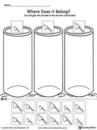 Sort By Size Small Medium And Large Shovels Math Activities Preschool Printable Preschool Worksheets Sorting