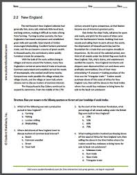 Colonial New England Reading Worksheet For American History 8th Grade History Social Studies Worksheets American History