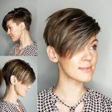 Tomboy Pixie Undercut With Choppy Side Bangs Shorthairstylesbob Short Choppy Hair Highlights Brown Hair Short Trendy Short Hair Styles