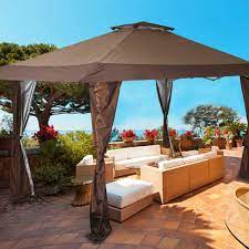 Larch balustrade suitable for gazebos and log cabins with canopies or simply as fencing. Buy Phi Villa 13 X13 Uv Block Sun Shade Gazebo Canopy With Hardware Kits Gazebo Shade For Patio Outdoor Garden Events Brown Online In Indonesia B08blb3ztb