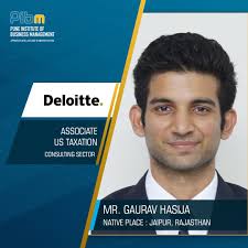 Our professionals help clients across many industries flag, analyze, evaluate and manage strategic and operational risks while discovering opportunities to create value. Pibm Proudly Congratulates Mr Gaurav Hasija Mishra For Getting Placed At Deloitte India As An Associate Us Taxation We Native Place Business Management Mr