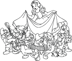 Happy seven dwarfs coloring pages. Snow White Dwarfs Coloring Pages Novocom Top