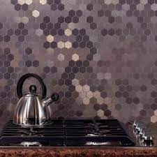 All stainless steel tile can be shipped to you at home. Aspect Honeycomb Matted 4 In X 12 In Metal Backsplash Tile In Brushed Stainless A98 50 At The Hom Decorative Tile Backsplash Metallic Backsplash Metal Tile
