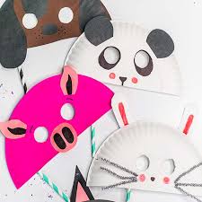 Get ready for the carnival with this easy and fun craft project! Animal Paper Plate Masks Diy Paper Plate Masks