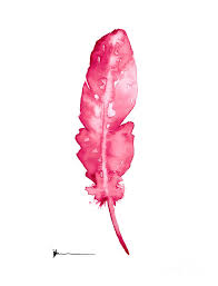 The fun fluidity of the feathers reminds us to have joy in our life!! Pink Feather Painting Watercolor Art Print Painting By Joanna Szmerdt