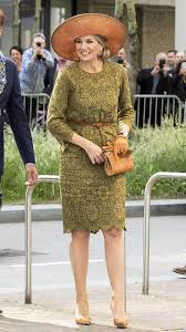 Royal Family Around The World Queen Maxima Green Lace Dresses Olive Green Lace Dress
