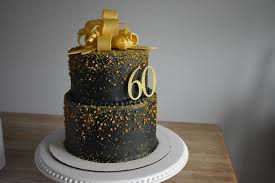 Black And Gold Birthday Cake For Him 60th Birthday Cake Black And Gold Cake