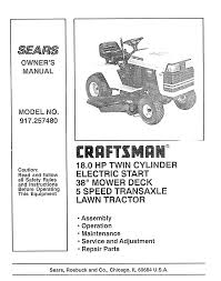 8 speed 30 mower rear engine rider (murray built for sears 502.254151) riding mower tractor owner operator's, service & parts catalog manual, covering: Craftsman 917257480 User Manual 18 Hp 38 Riding Garden Tractor Manuals And Guides L0806321
