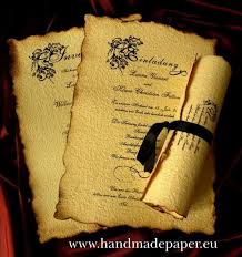 Hand Made Paper Parchment Wedding Invitations Handmade Paper Wedding Invitation Personalised Wedding Invitations Personalized Wedding Renaissance Wedding
