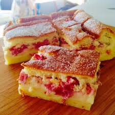 Rhubarb Custard Cake Recipe Desserts With Eggs Sugar Butter Vanilla Extract All Purpose Flour Mil Rhubarb And Custard Custard Cake Recipes Rhubarb Recipes