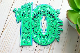 Download 3d 10th Birthday Mandala Cake Topper Layered One Birthday 1198359 Cut Files Design Bundles
