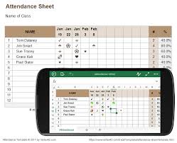 attendance sheet for excel mobile and online