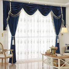 New Arrival Twynam Blue And Green Waterfall And Swag Valance And Sheers Custom Made Chenille Velvet Curtains Velvet Curtains Curtains Custom Drapes