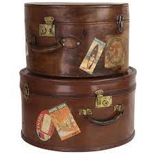 Pair Of Antique English Leather Travel Hat Boxes From A Unique Collection Of Antique And Modern Trunks And Luggage A Vintage Hat Boxes Hat Boxes Antique Hats